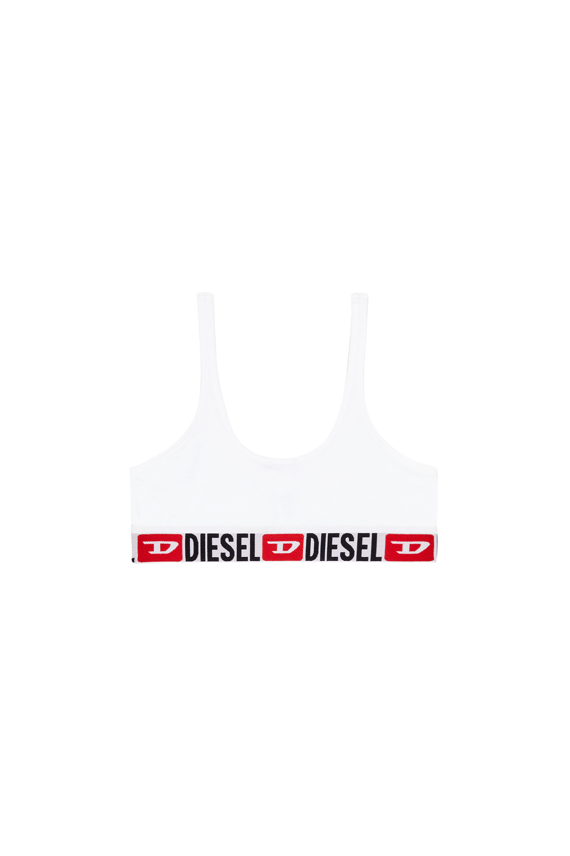 Diesel - UFSB-ORIBA, Woman's Bralette with logo band in White - 3